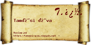 Tamási Éva névjegykártya