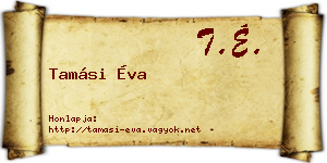 Tamási Éva névjegykártya